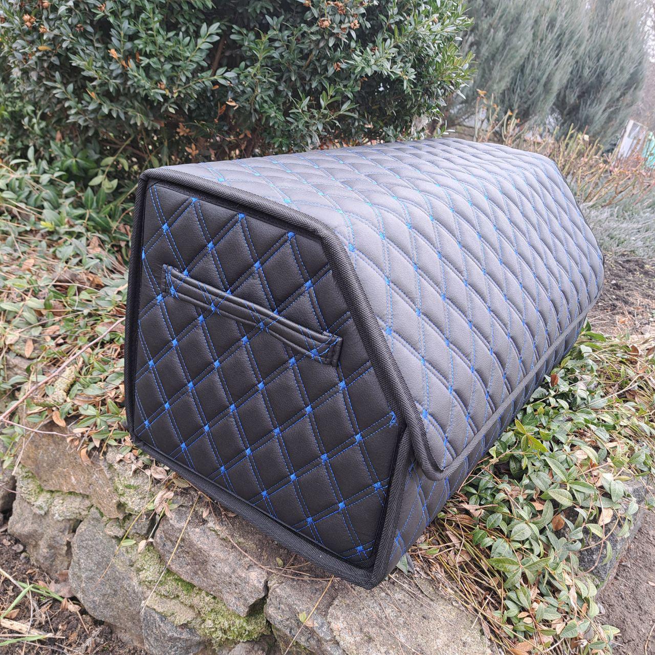 Органайзер автомобильный в багажник из эко-кожи L 65x30x30 см Черный с синим (3c272a7c) - фото 3 Органайзер автомобильный в багажник из эко-кожи L 65x30x30 см Черный с синим (3c272a7c) - фото 3