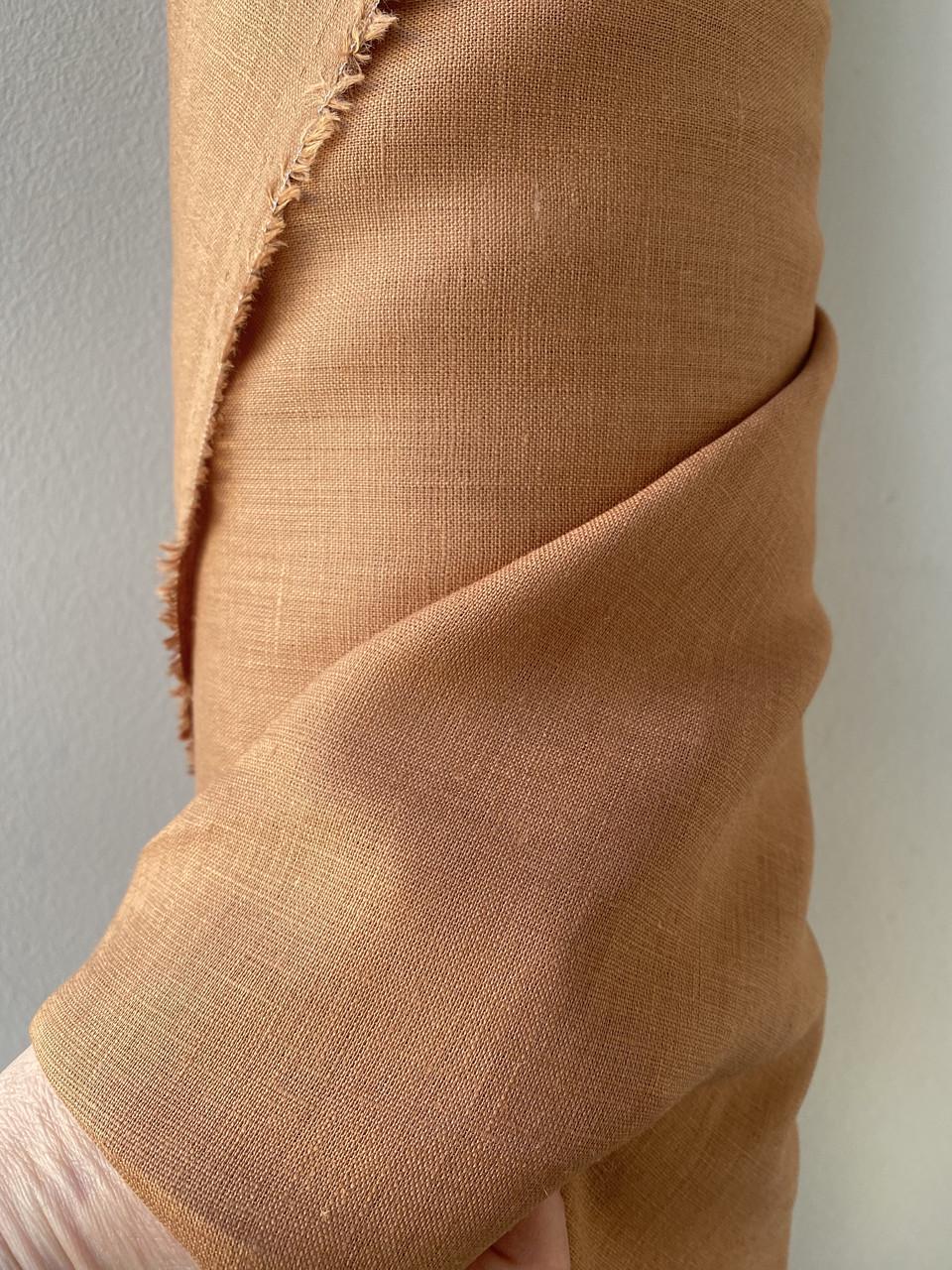 Ткань рубашечно-платьевая LINEN PLUS 100% лен натуральная 143 см 563/1224 Коричневый - фото 7