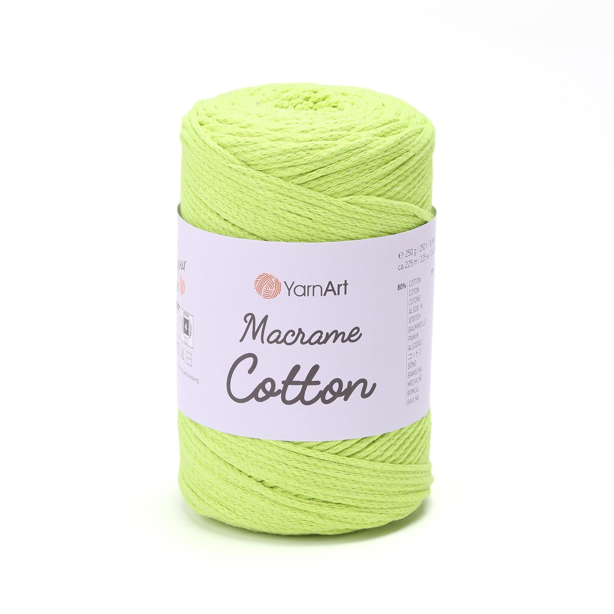 Шнур плетеный для макра Macrame Cotton 2 мм Ярко-фисташковый №801 (2296679779)