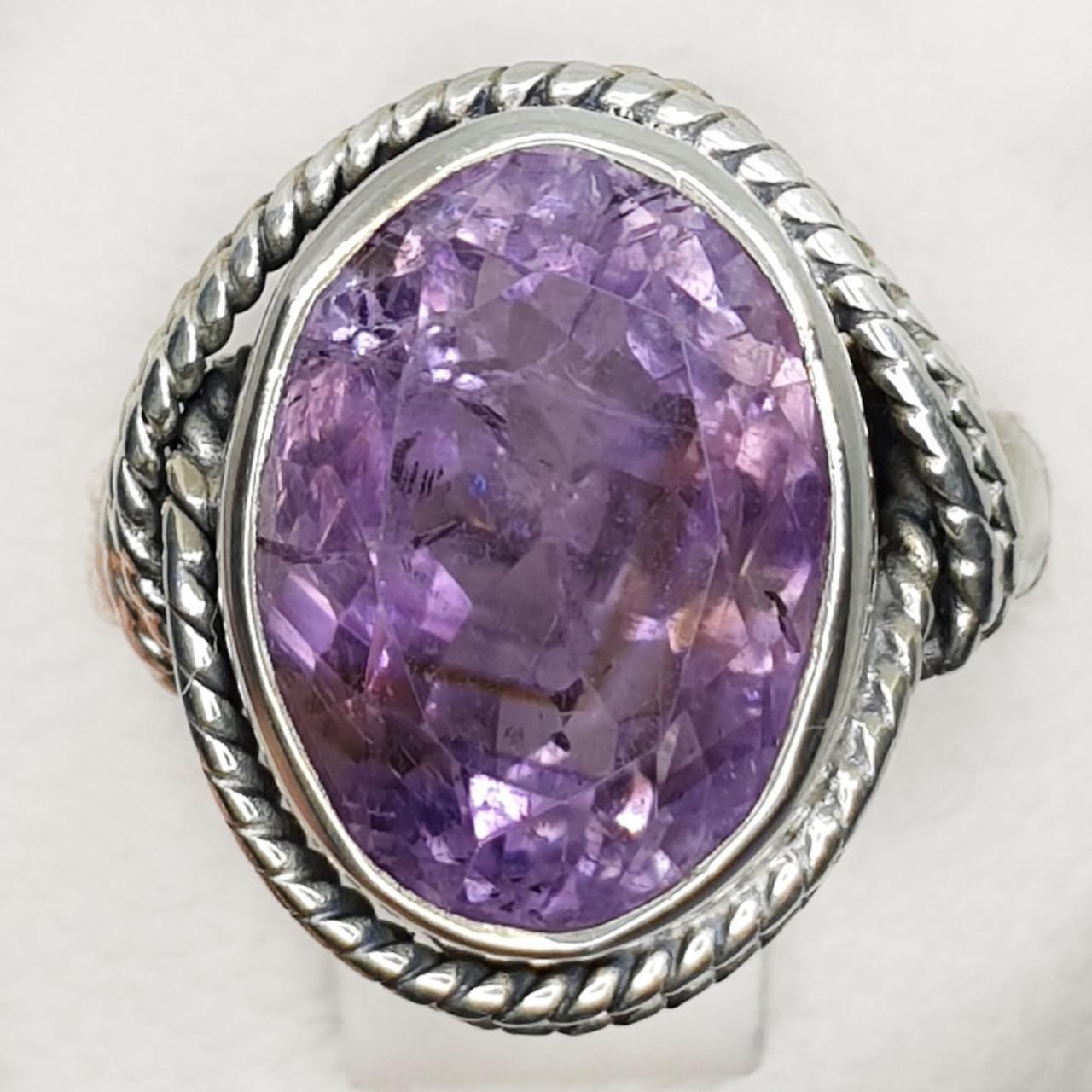 Кольцо серебряное с аметистом р. 18 7,93 г (1424914077)