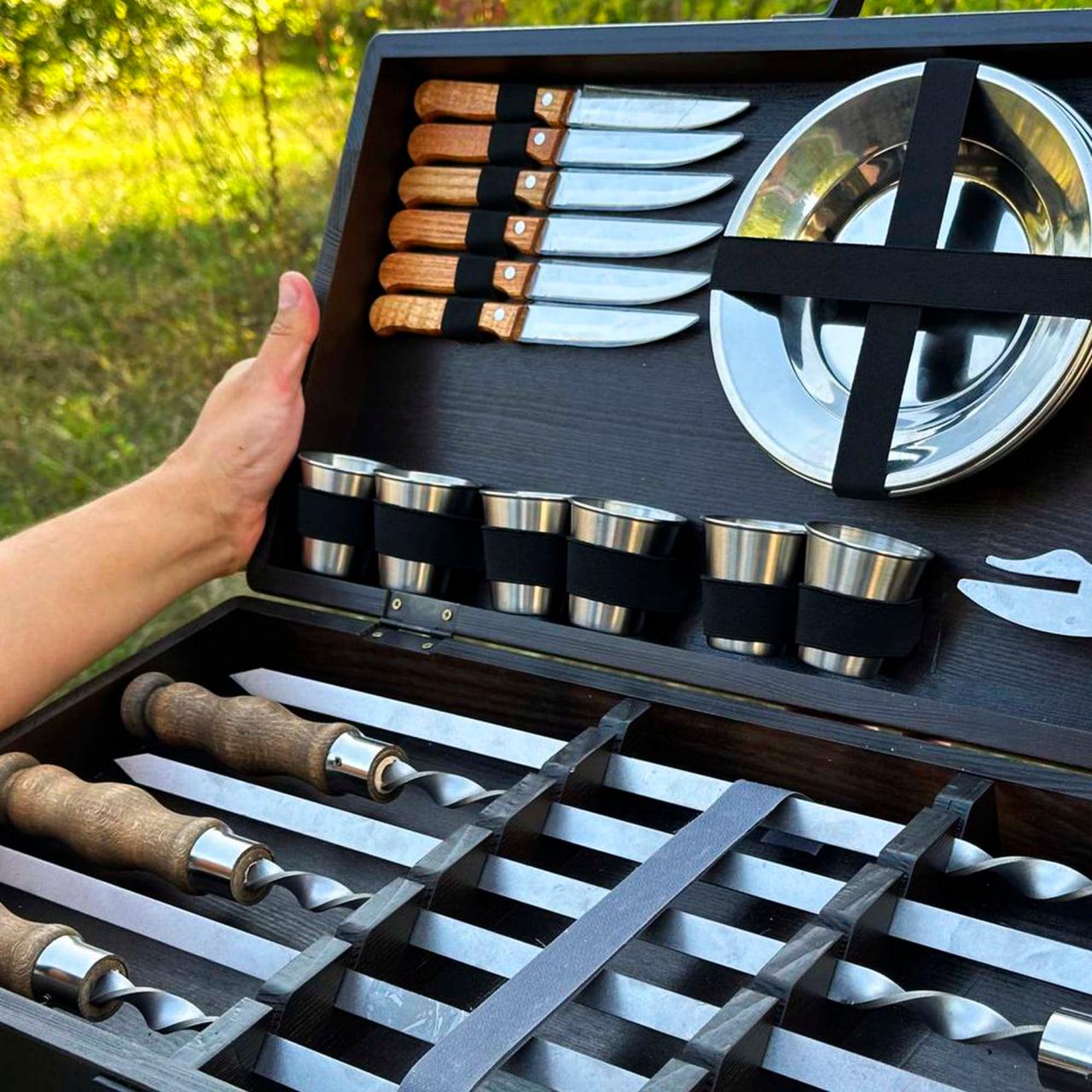 Набор для гриля и барбекю в деревянном кейсе "БАДЬОРИЙ" с гравировкой (SP00393) - фото 4 Набор для гриля и барбекю в деревянном кейсе "БАДЬОРИЙ" с гравировкой (SP00393) - фото 4