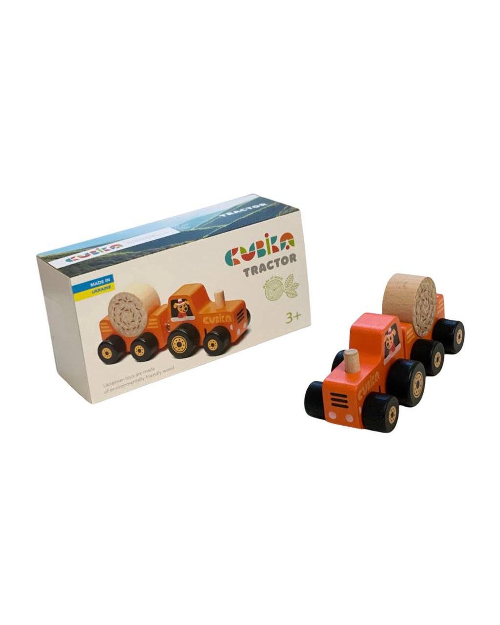 Игрушка деревянная Cubika Трактор 17x6x8,5 см - фото 4