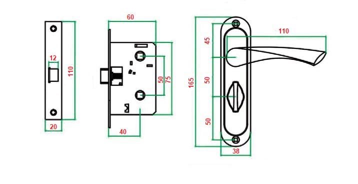 Комплект Paladii Corona 5040-BK GP ручка на планке под WC с механизмом Желтый (ПЗ107) - фото 4