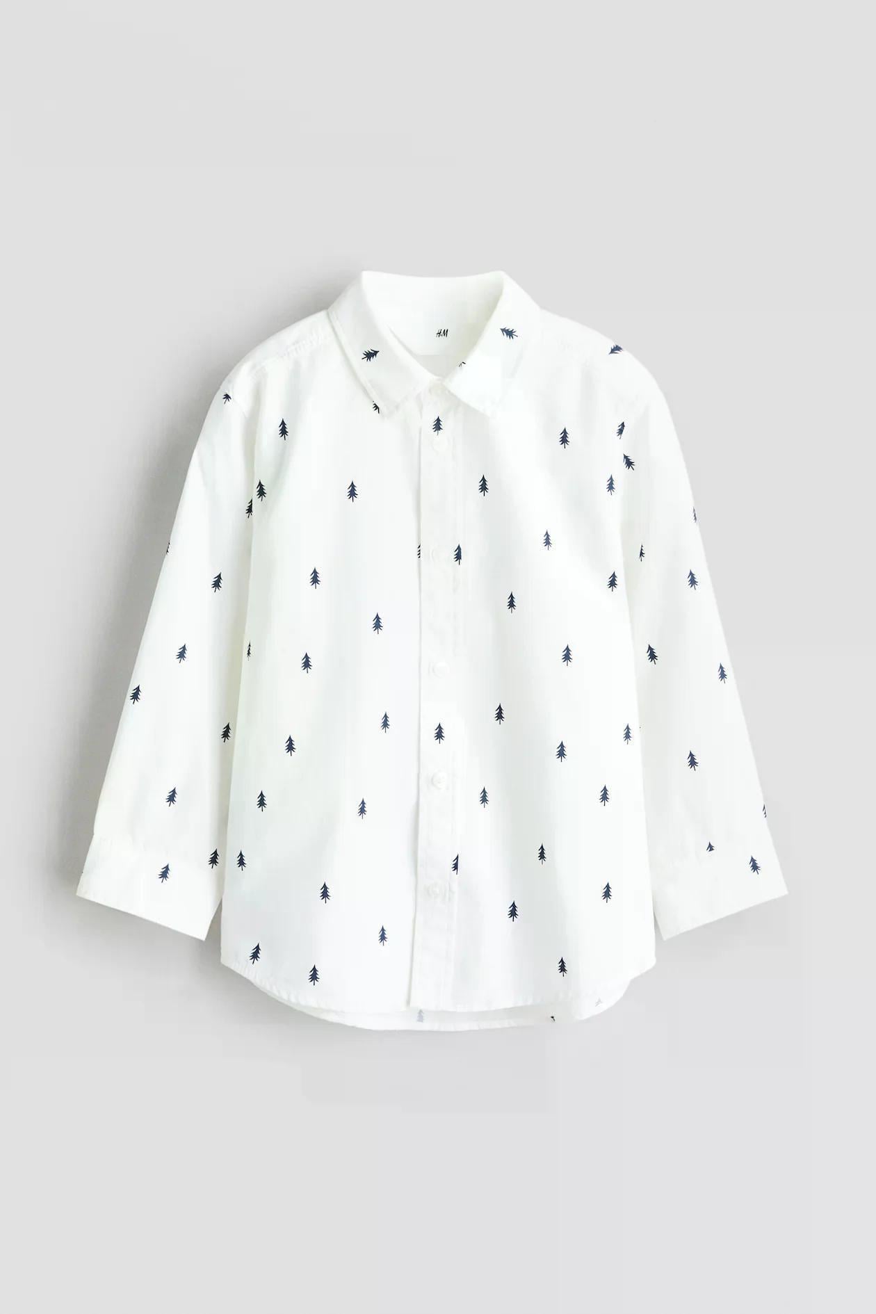Сорочка дитяча новорічна для хлопчика H&M 98 см Білий (25111709B)
