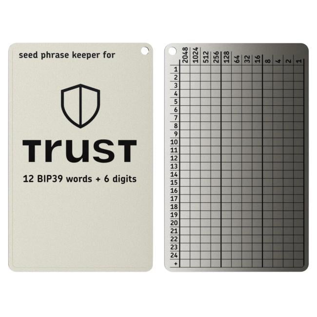 Планшет мнемонический Lapua Seed Phrase Keeper for Trust Wallet 24+1 BIP39 слов 3 шт. (LSPKTW)