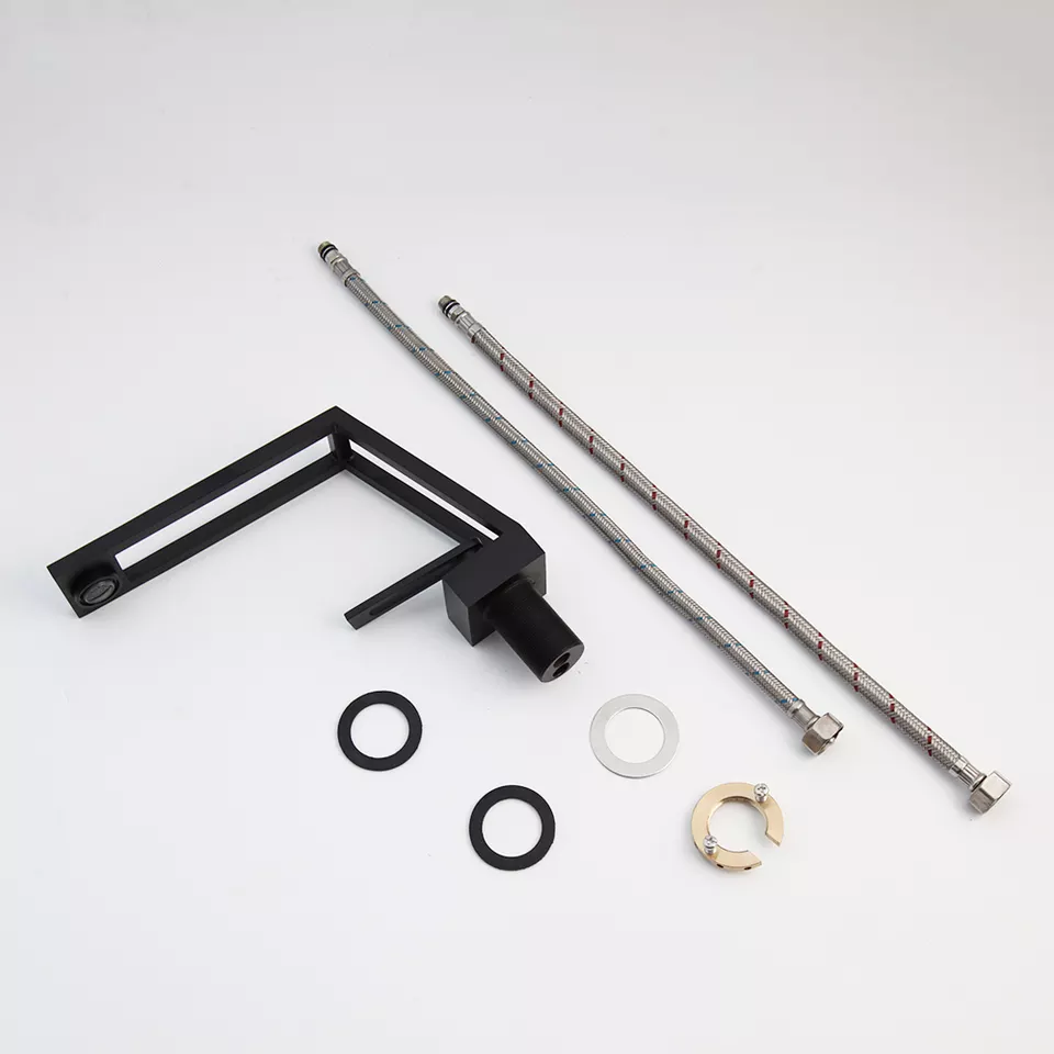 Змішувач для раковини ванної кімнати латунний змішувач із керамічним картриджем дизайнерський Чорний - фото 5 Змішувач для раковини ванної кімнати латунний змішувач із керамічним картриджем дизайнерський Чорний - фото 5