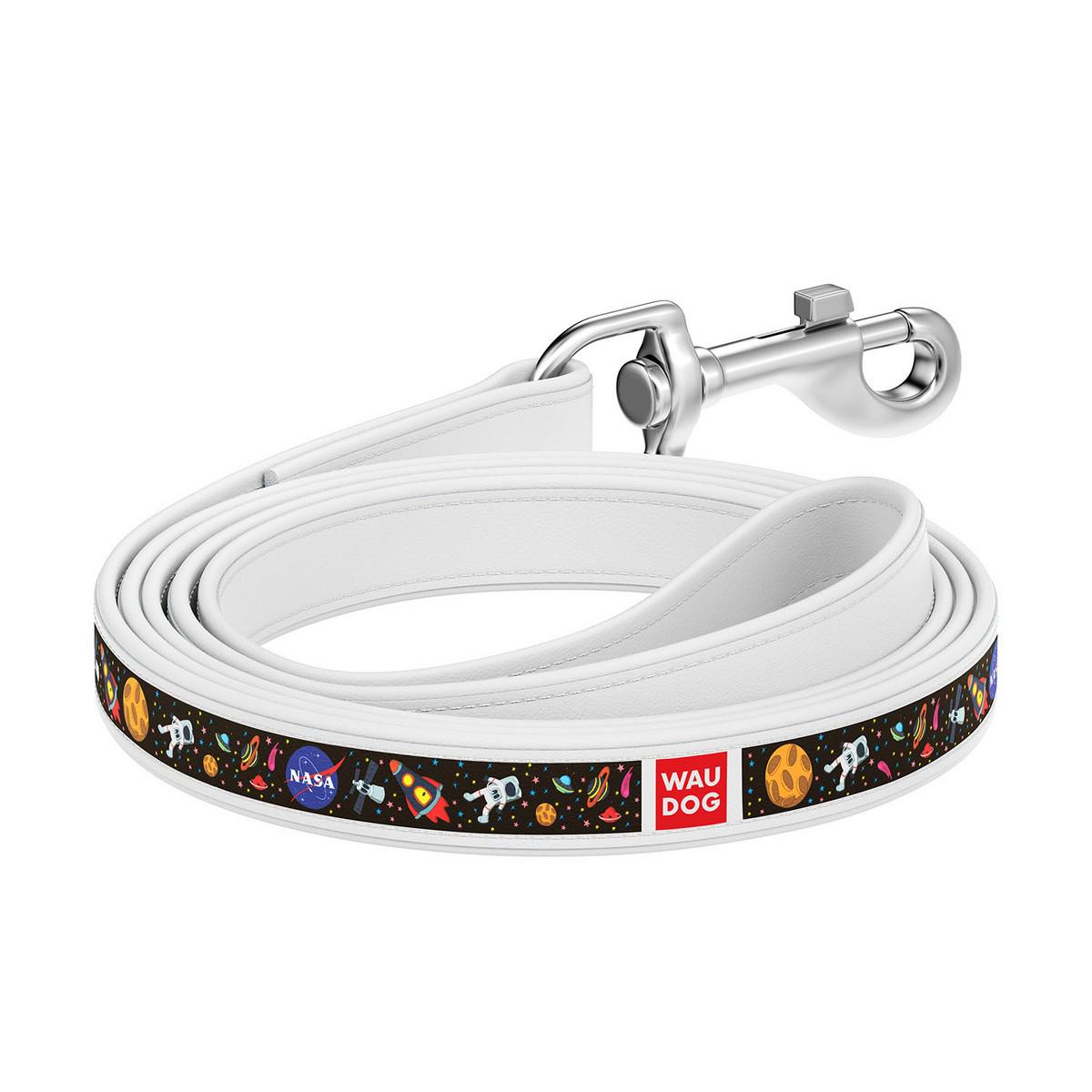 Поводок для собак Waudog Design NASA кожаный 12 мм 122 см Белый (0112-0047-15) Поводок для собак Waudog Design NASA кожаный 12 мм 122 см Белый (0112-0047-15)