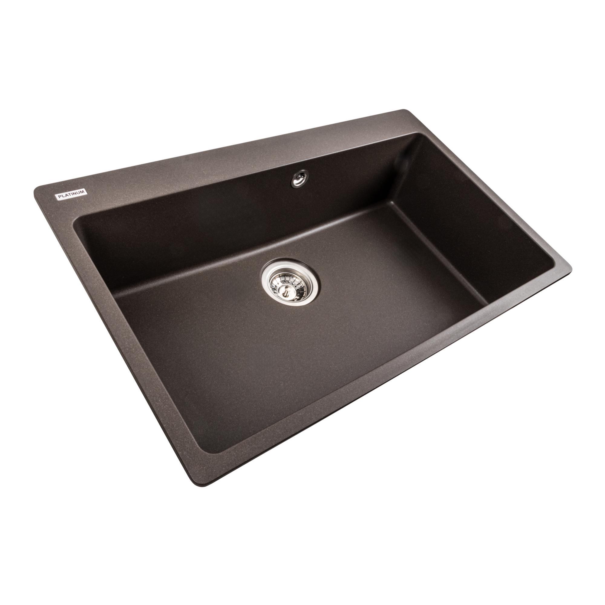 Мийка кухонна Platinum PLS-A39641 гранітна прямокутна 780x500 мм Коричневий (25963318) - фото 2 Мийка кухонна Platinum PLS-A39641 гранітна прямокутна 780x500 мм Коричневий (25963318) - фото 2