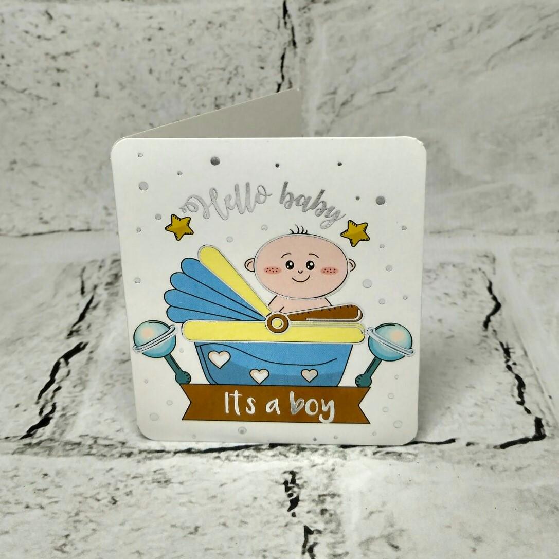 Открытка подарочная It's a boy Baby Shower 7,1х8,2 см (5503-1715)