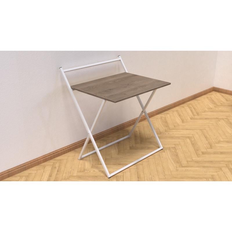 Стол письменный раскладной Ferrum Decor 79x72х75 см Дуб трюфель/Белый (28341216)