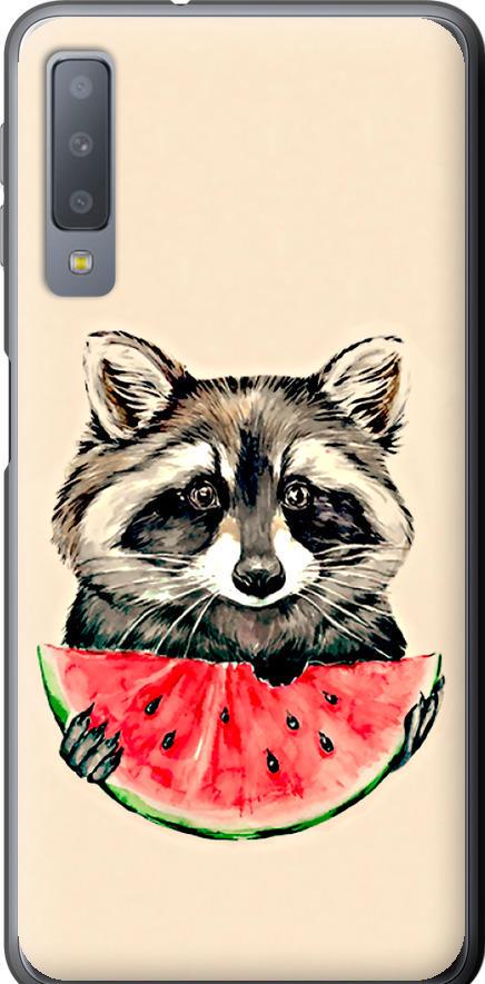 Чохол на Samsung Galaxy A7 (2018) A750F Єнотик з кавуном (4605u-1582-42517)