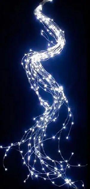 Гірлянда на ялинку Кінський хвіст 2 м 30 ниток USB з холодно-білим світінням і 8 режимами з міді (opt-105150)