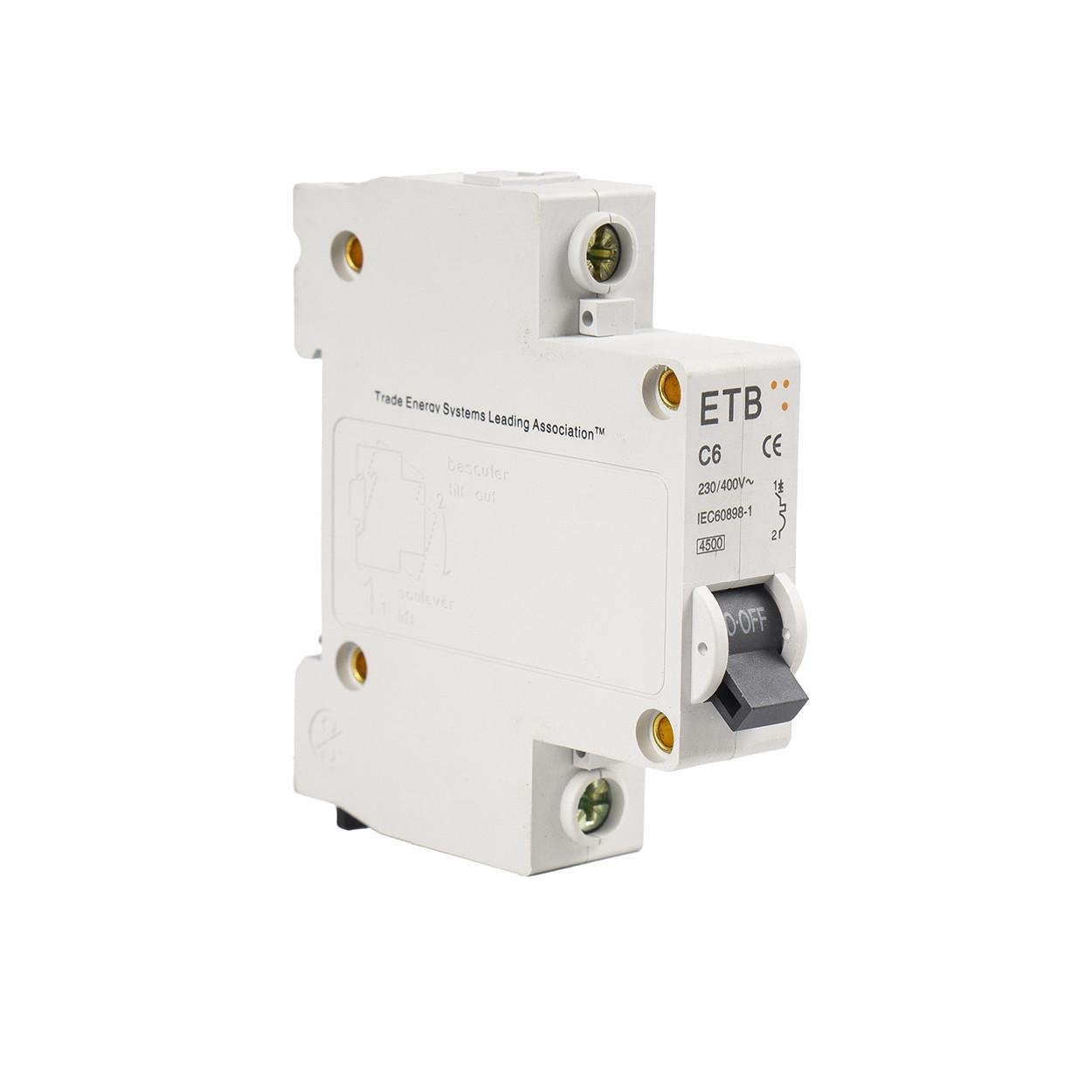 Автоматичний вимикач TESLA ETB C6 1P 230/400В 4.5кА (129) - фото 1 Автоматичний вимикач TESLA ETB C6 1P 230/400В 4.5кА (129) - фото 1