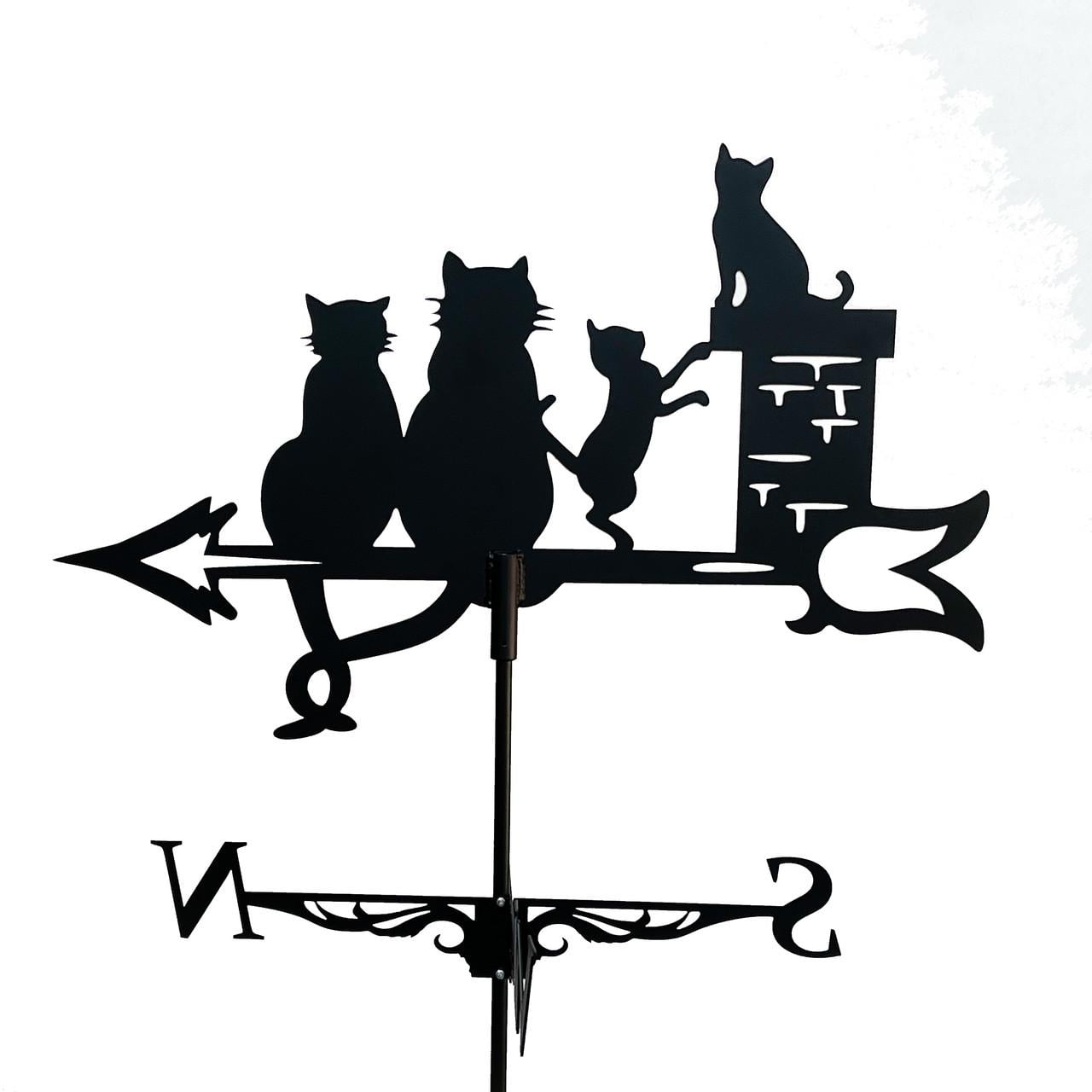 Флюгер на крышу маленький Семья котиков на беседку/колодец/забор 75x55 см (1092385) Флюгер на крышу маленький Семья котиков на беседку/колодец/забор 75x55 см (1092385)