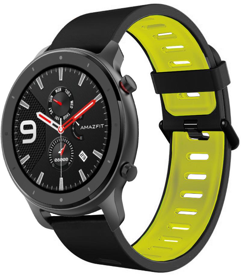 Ремінець Traf для Amazfit GTR 47 мм Black/Yellow (20446) - фото 1 Ремінець Traf для Amazfit GTR 47 мм Black/Yellow (20446) - фото 1