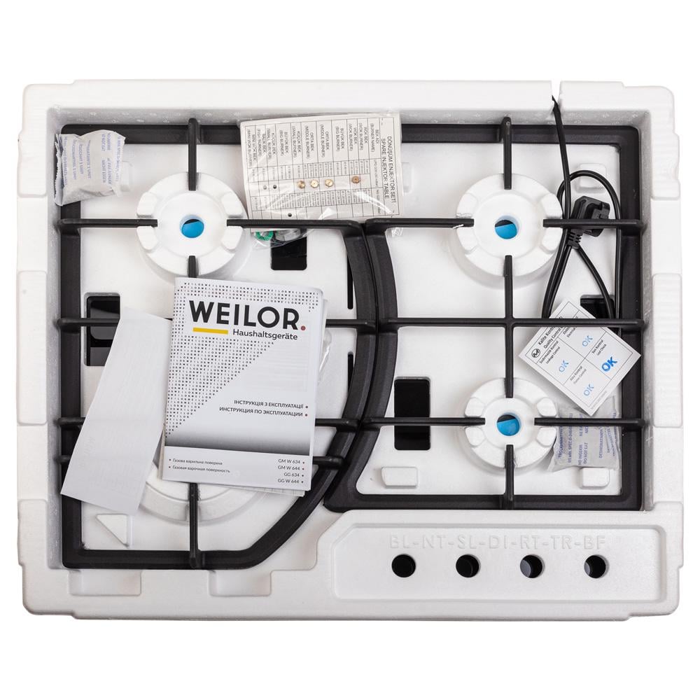 Варочная поверхность газовая Weilor GG W 644 BL на стекле - фото 8