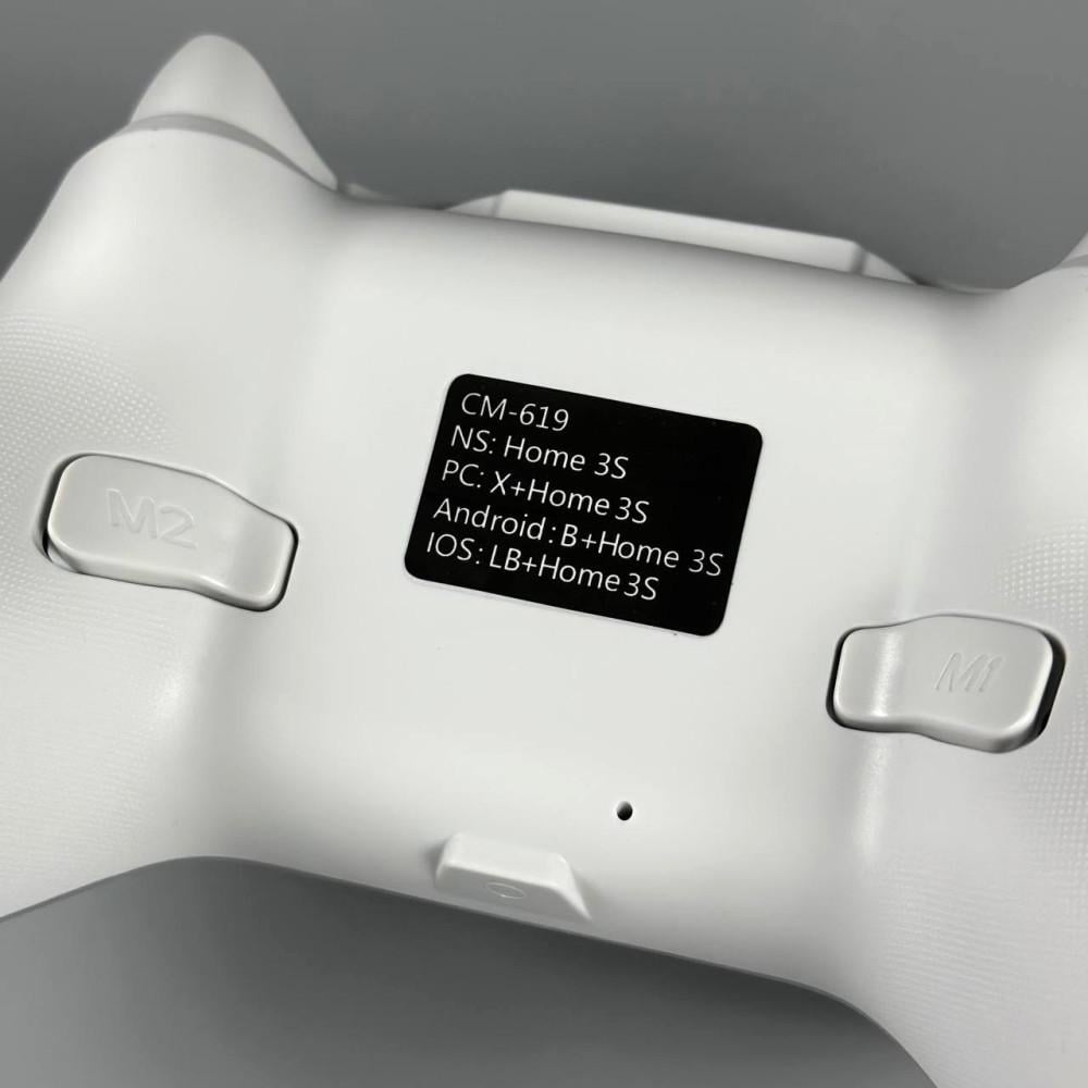 Геймпад беспроводной RGB N-Switch/Steam/PC/Android/iOS 600 mAh Белый (CM-619) - фото 6 Геймпад беспроводной RGB N-Switch/Steam/PC/Android/iOS 600 mAh Белый (CM-619) - фото 6