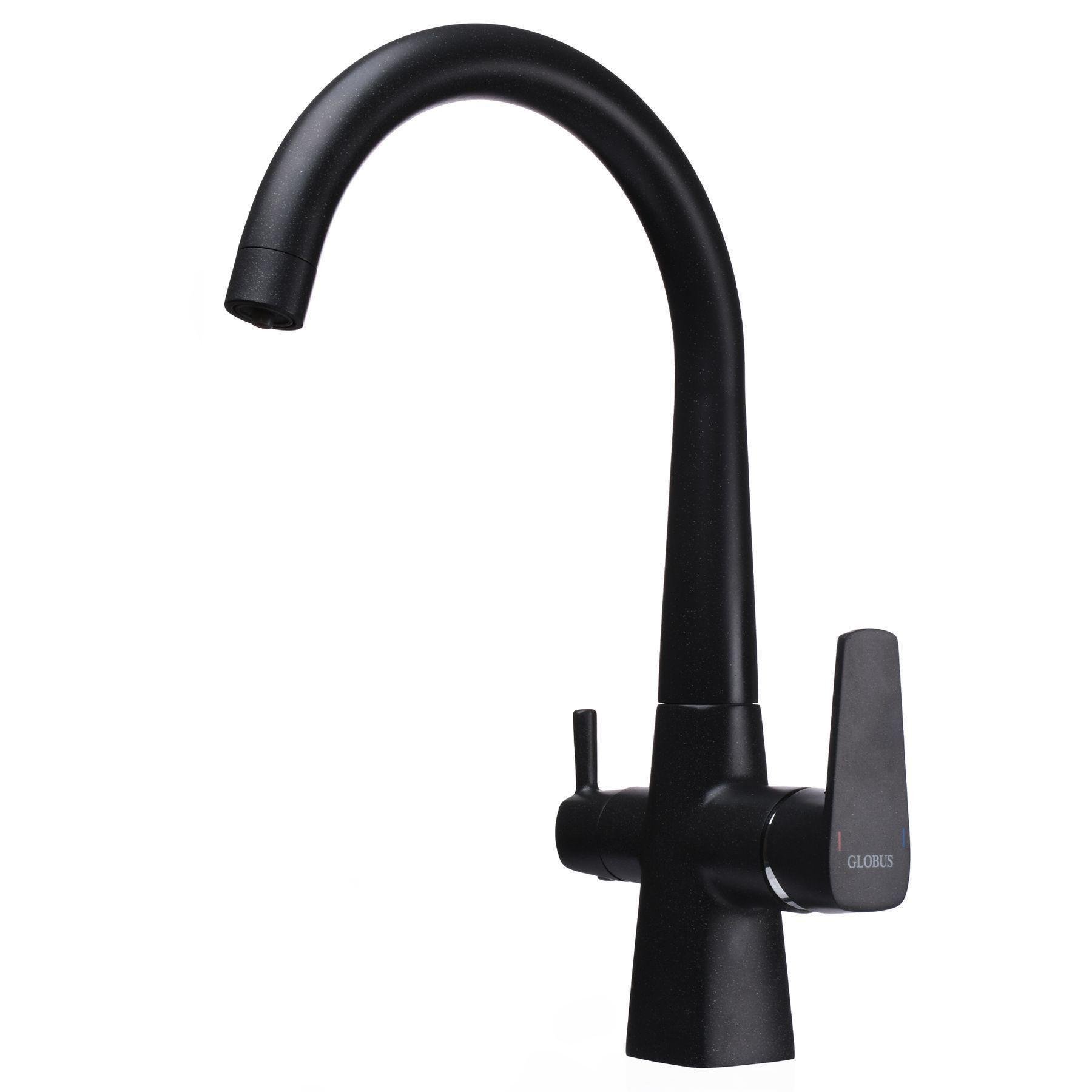 Змішувач для кухні під осмос Globus Lux GLLR-0999-1-ONIX Чорний (19255)