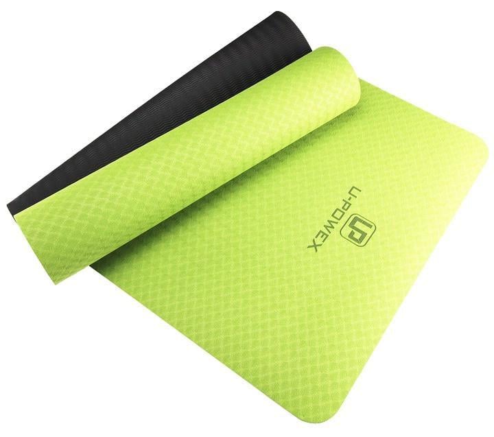 Килимок для йоги та фітнесу U-POWEX TPE Yoga mat 183х61х0,6 см Green/Black