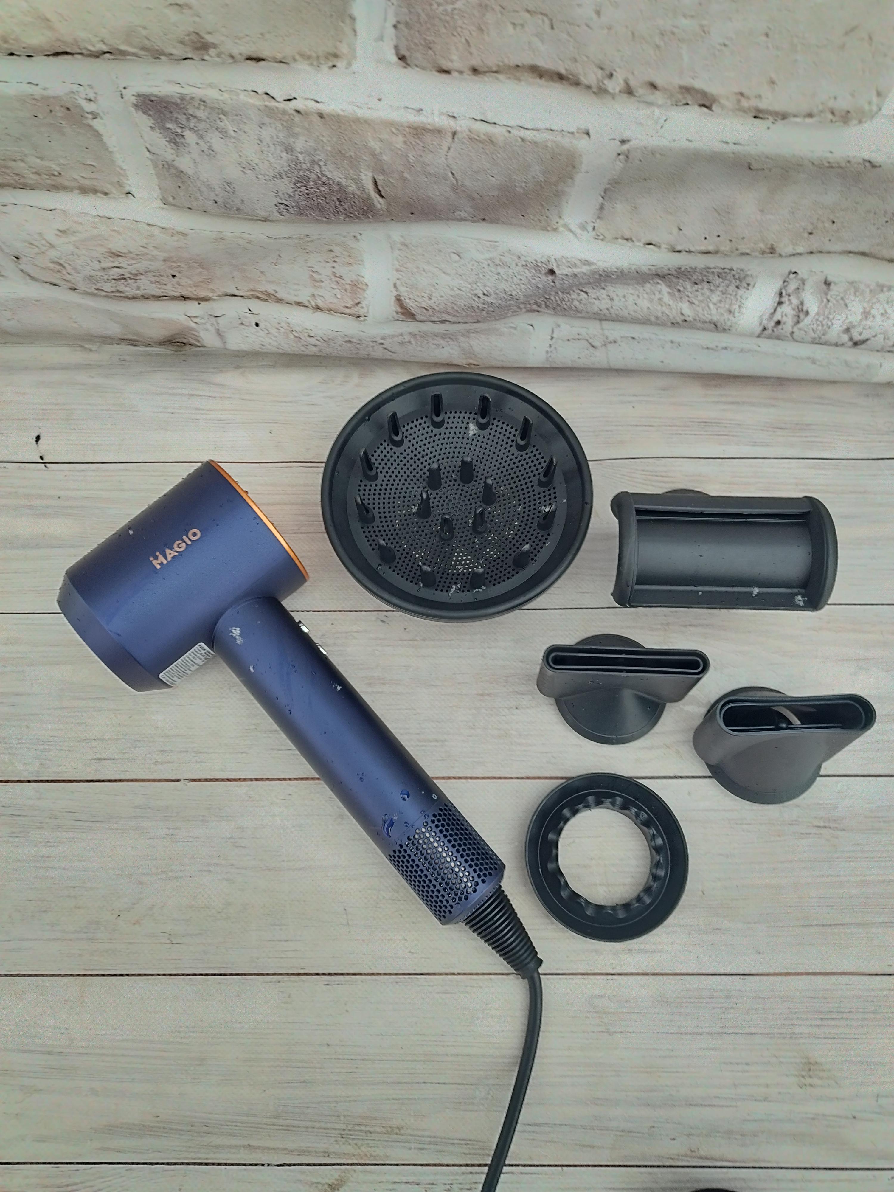 Фен для волос Magio 5 насадок 1500 Вт Синий (MG-162)