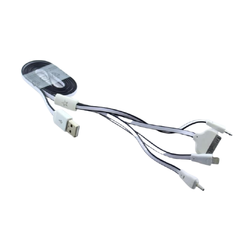 Кабель для зарядки flat USB/microUSB/Nokia/iPhone 4в1 (536649)