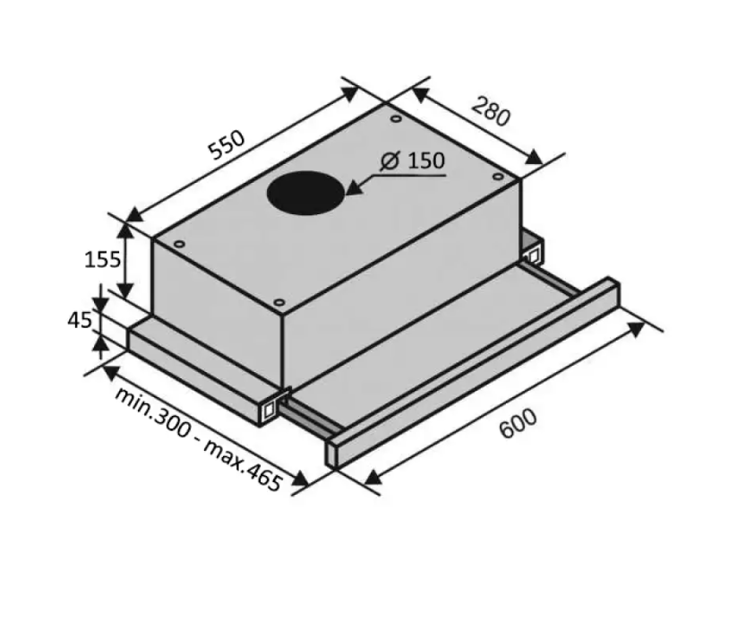 Витяжка GARDA 60 INOX 900 LED - фото 2
