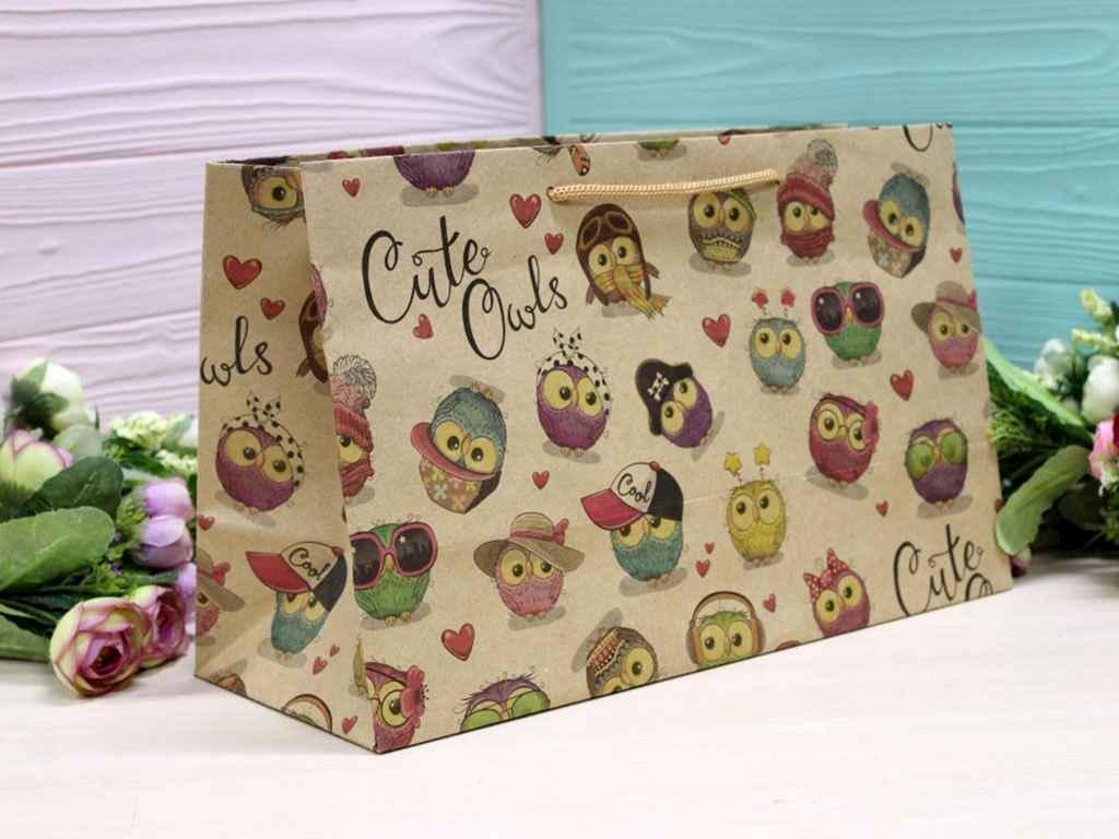 Пакет подарунковий Упаковкин крафт 22,5x35x13,5 см №ПАК БГ-313К (823604)