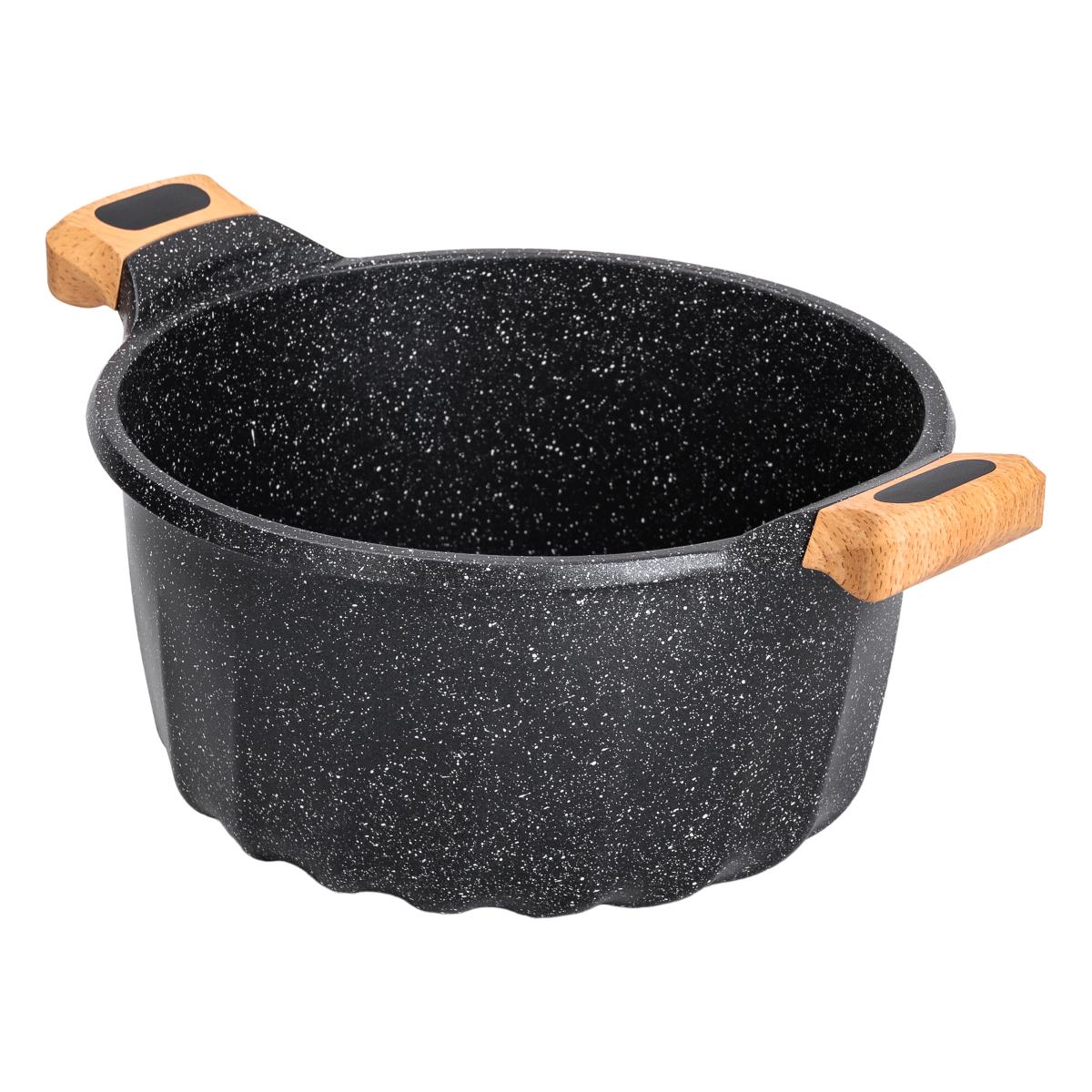 Каструля алюмінієва MGC алюмінієва з антипригарним покриттям зі скляною кришкою 8 л Чорний - фото 4