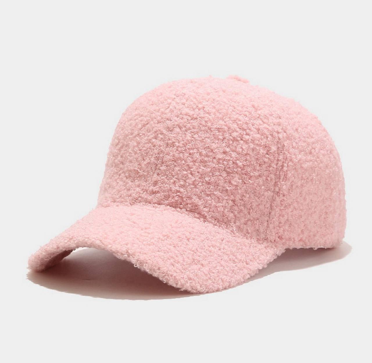 Кепка тепла плюшева Teddy 322 Рожевий (012346689335) - фото 1