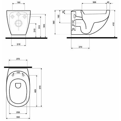 Унитаз подвесной Kolo Ego K13102000 безобедочный без сидения (234543) - фото 3