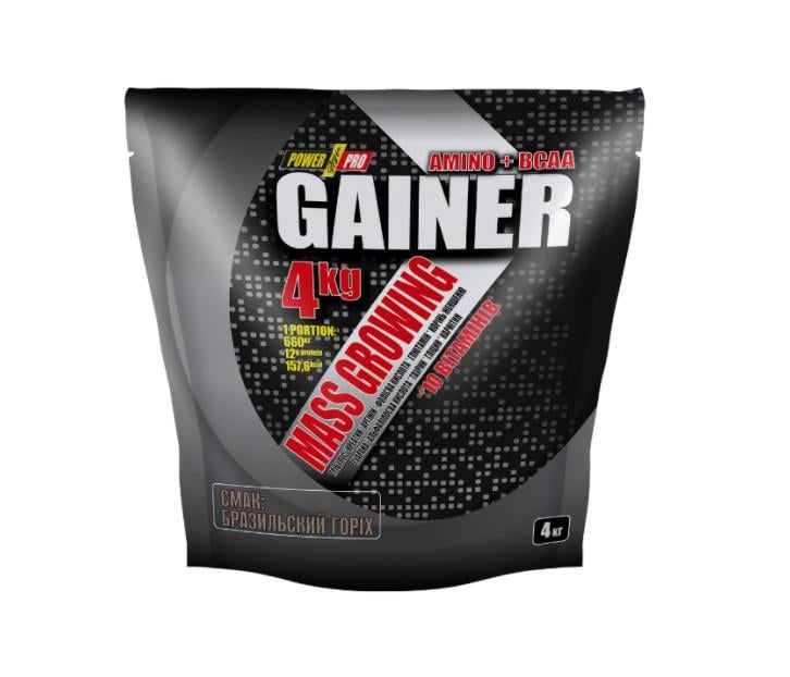 Гейнер Power Pro Gainer Amino + BCAA 4 кг Бразильський горіх