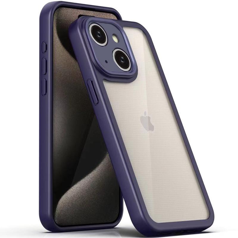 Противоударный TPU чехол Transparent + Colour 1,5mm для Apple iPhone 13 (6.1") Purple