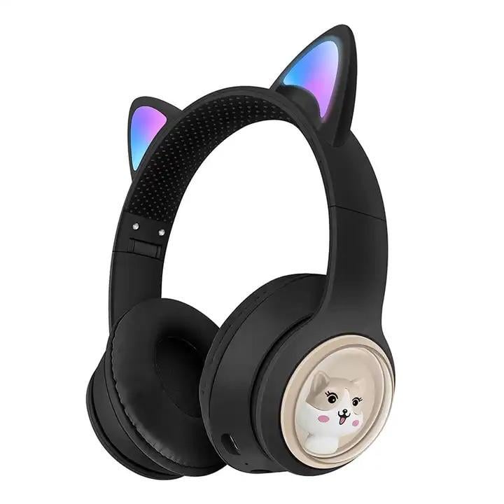 Наушники MDR CAT ear Bluetooth 5.3 VZV-23M 9537 с подсветкой Black