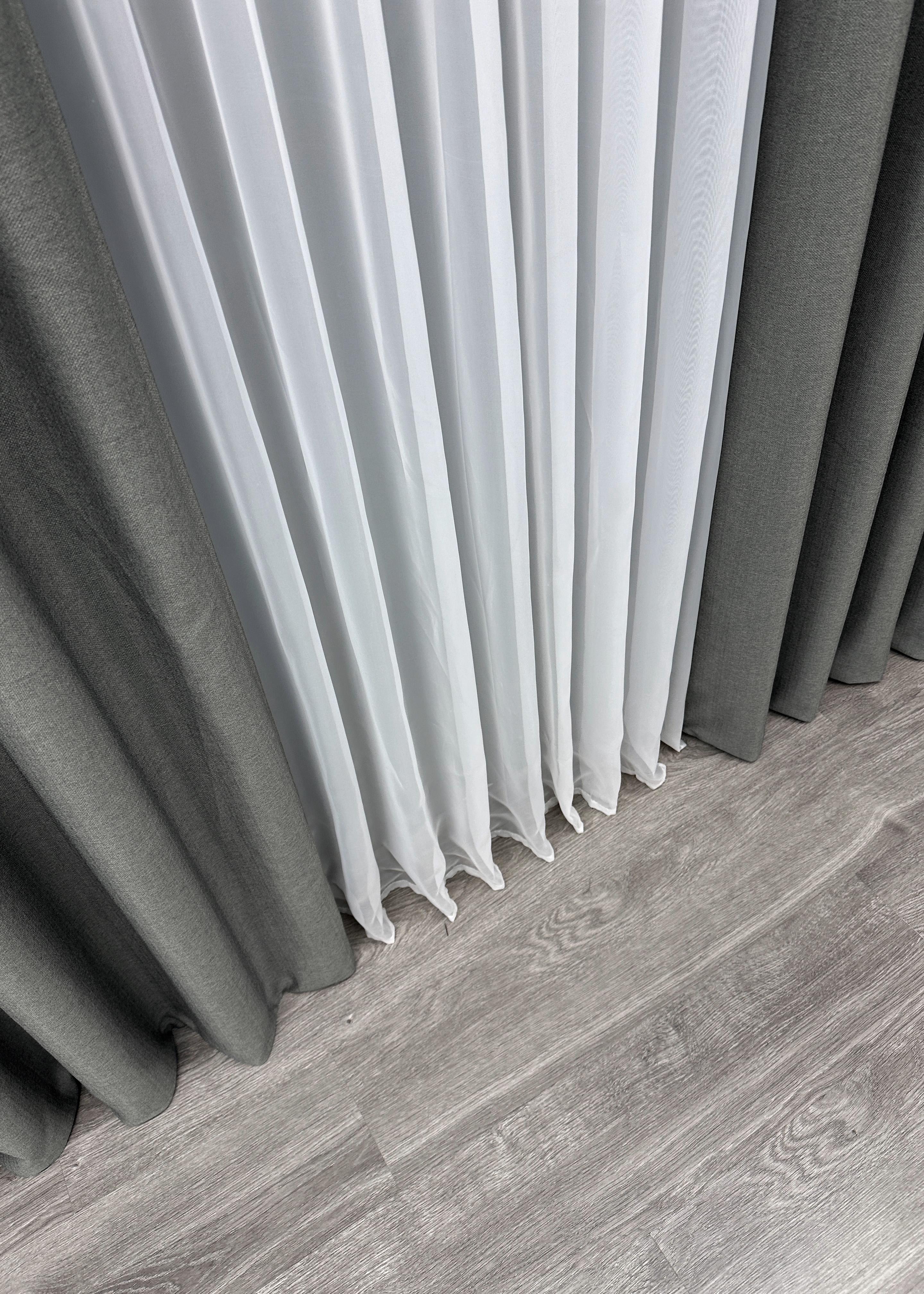 Комплект готовых штор VR-Textil Шенил однотонный № 1592ш 150х270 см 2 шт. Серый (33-0557) - фото 10