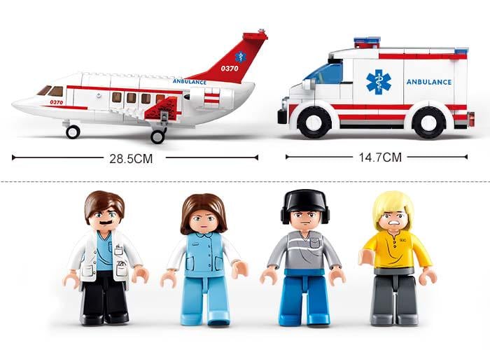 Конструктор Sluban M38-B0370 Літак швидкої допомоги 335 деталей 4 фігурки - фото 5 Конструктор Sluban M38-B0370 Літак швидкої допомоги 335 деталей 4 фігурки - фото 5
