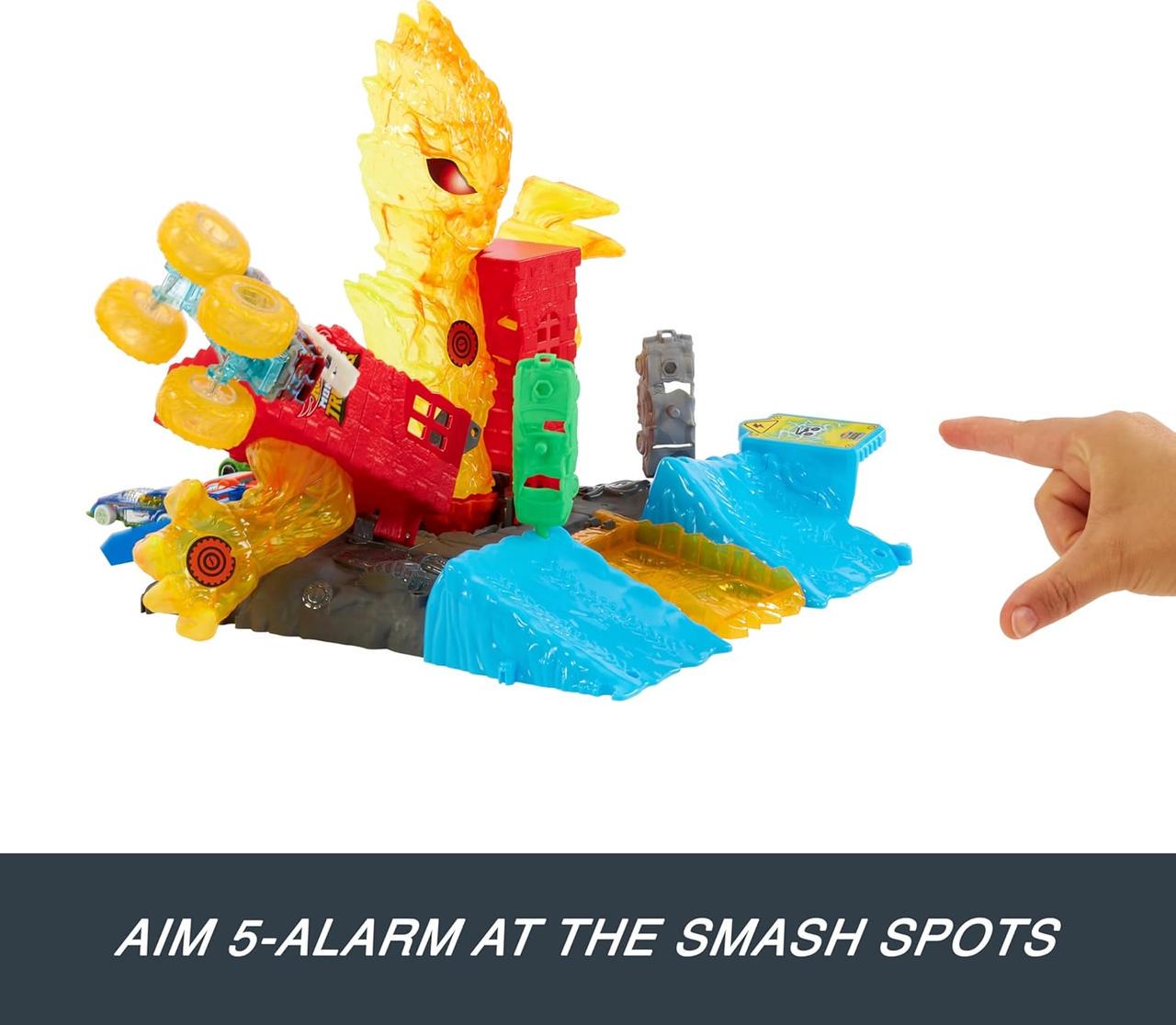 Игрушечный трек Hot Wheels Monster Trucks Power 5-Alarm Torch Tower Takedown (HTP39) - фото 3 Игрушечный трек Hot Wheels Monster Trucks Power 5-Alarm Torch Tower Takedown (HTP39) - фото 3