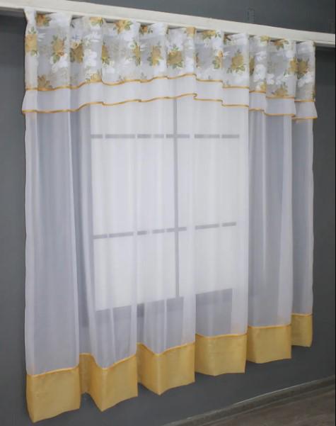 Занавеска на кухню 280х170 см Белый/Золотистый (110к) - фото 2 Занавеска на кухню 280х170 см Белый/Золотистый (110к) - фото 2