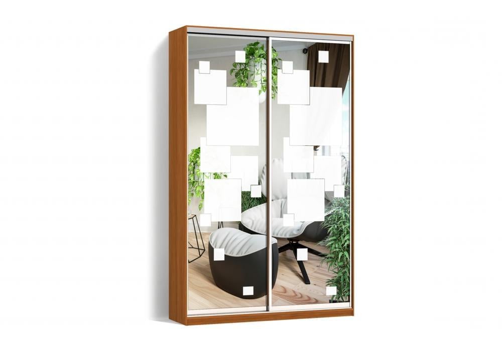 Шафа-купе Luхe 2 двері Піскоструй малюнок 53-53 CLS-III 1500х2200х450 мм Темна вільха (26269)