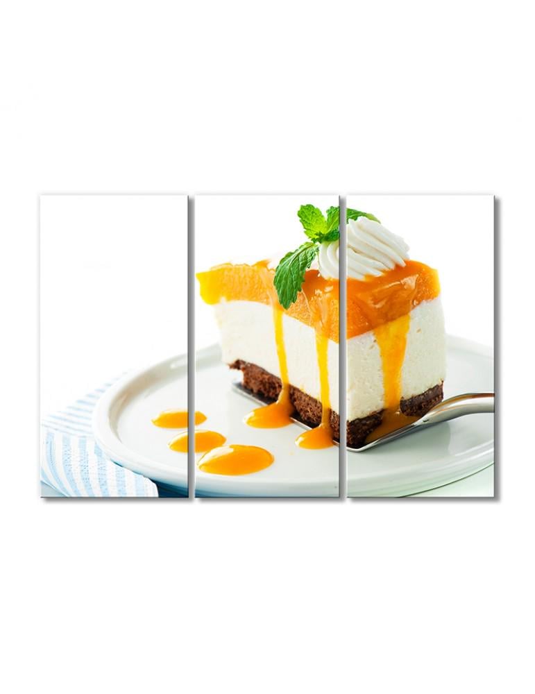 Картина модульная Суфле с апельсиновым джемом 3 модуля 60x90 см