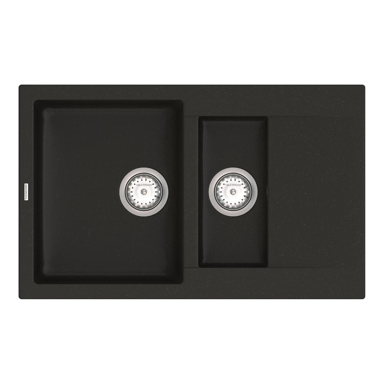 Кухонна мойка с сифоном Orman OMP 04.80 Black