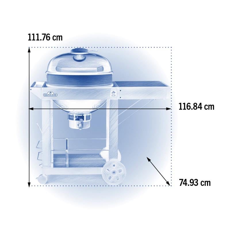 Угольный гриль со столом Napoleon Professional 57 см (PRO22K-CART-3) - фото 6 Угольный гриль со столом Napoleon Professional 57 см (PRO22K-CART-3) - фото 6