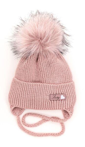Шапка детская для девочек Бейби D830 хлопок 42-46 см Пудровый
