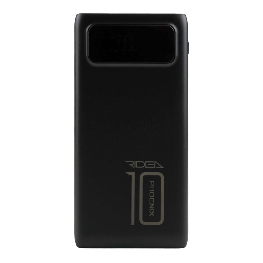 Повербанк Ridea RP-D10L Phoenix10 10000 мА/ч 10 Вт 2хUSB-A Micro-USB Type-C LED дисплей фонарь Black Повербанк Ridea RP-D10L Phoenix10 10000 мА/ч 10 Вт 2хUSB-A Micro-USB Type-C LED дисплей фонарь Black