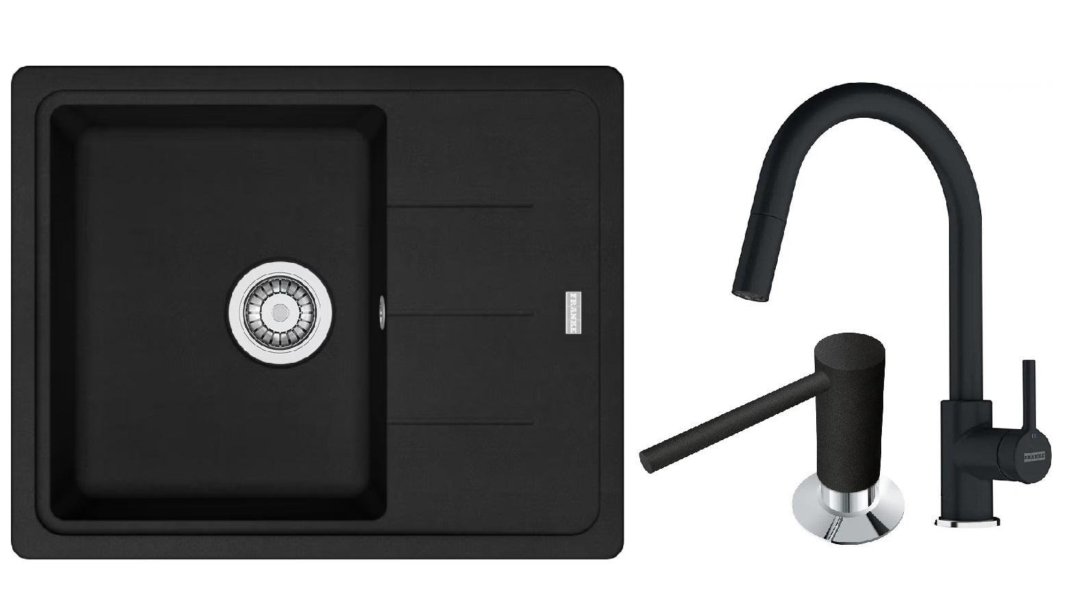 Комплект из мойки Franke Basis BFG 611-62 смесителя Franke Lina и дозатора Franke Comfort (112.0652.763)