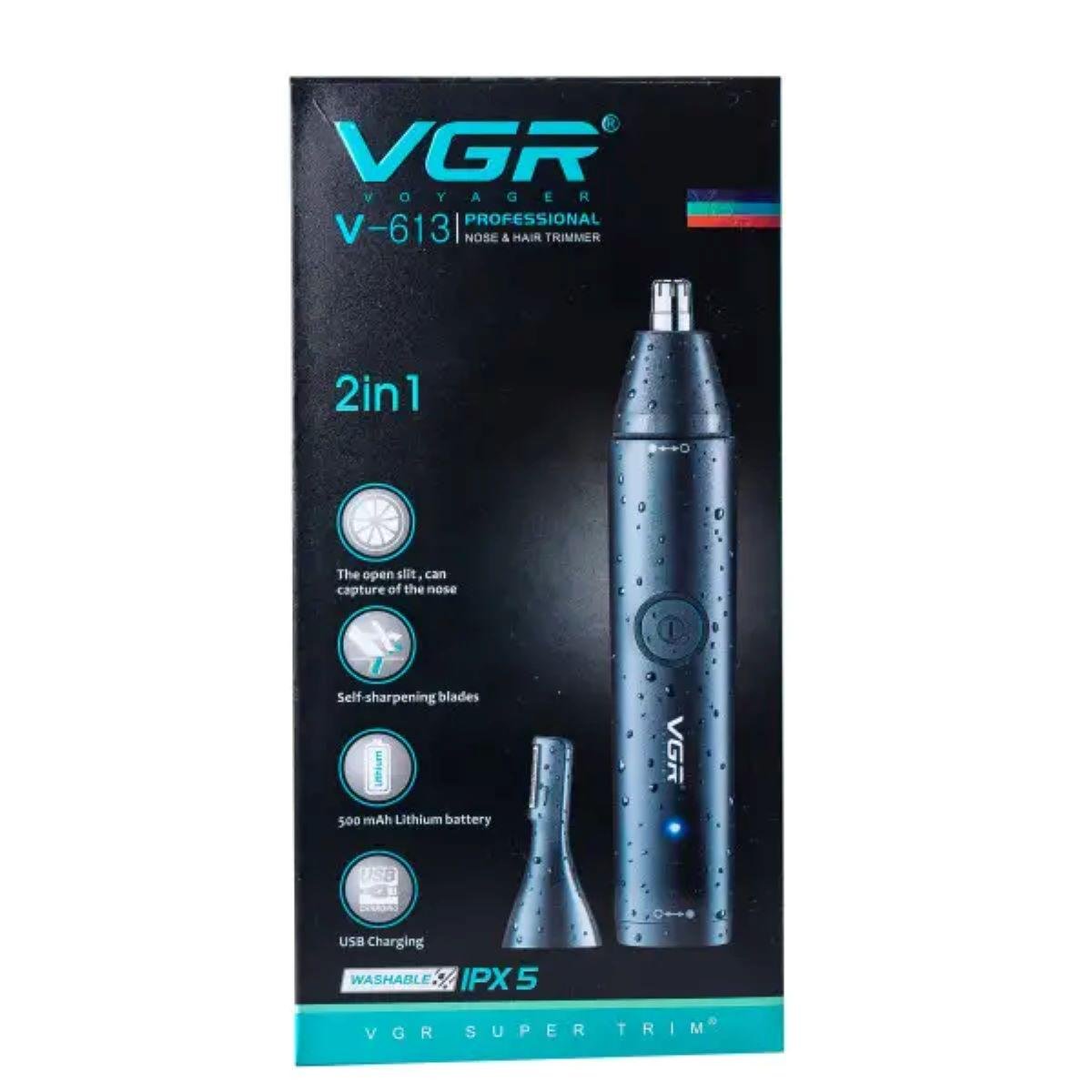 Триммер для носа и ушей VGR V-613 аккумуляторный с насадками 5 Вт (3835) - фото 15