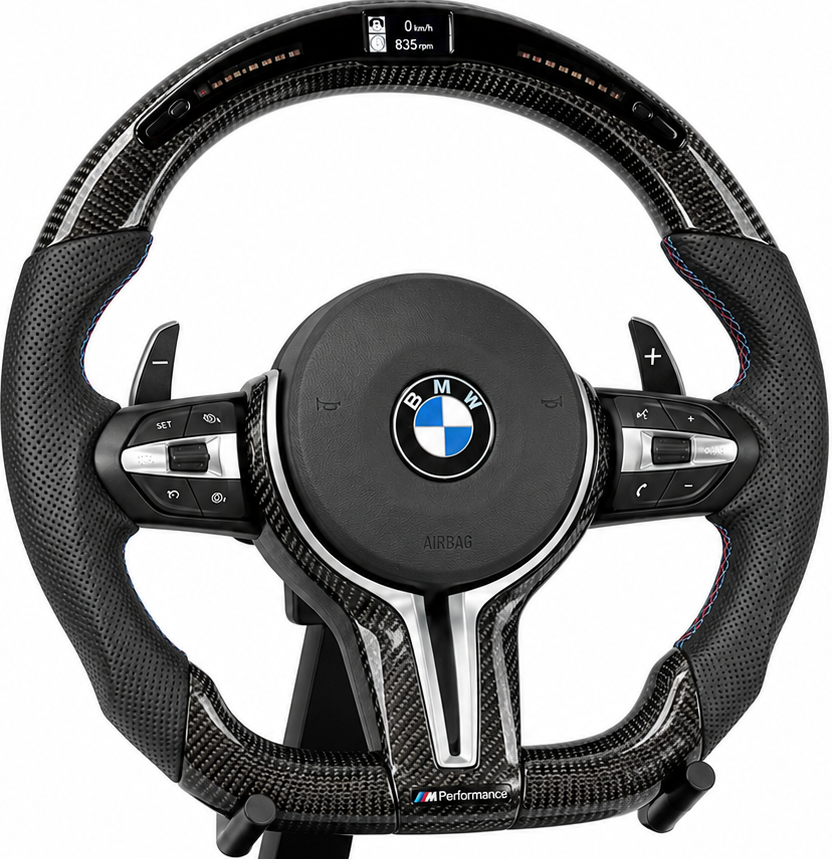 Руль карбоновый M с LED-экраном для BMW F-серии F20/F21/F23/F30/F31/F32/F33 X3/F25/F15/F01/F02/F06/F07