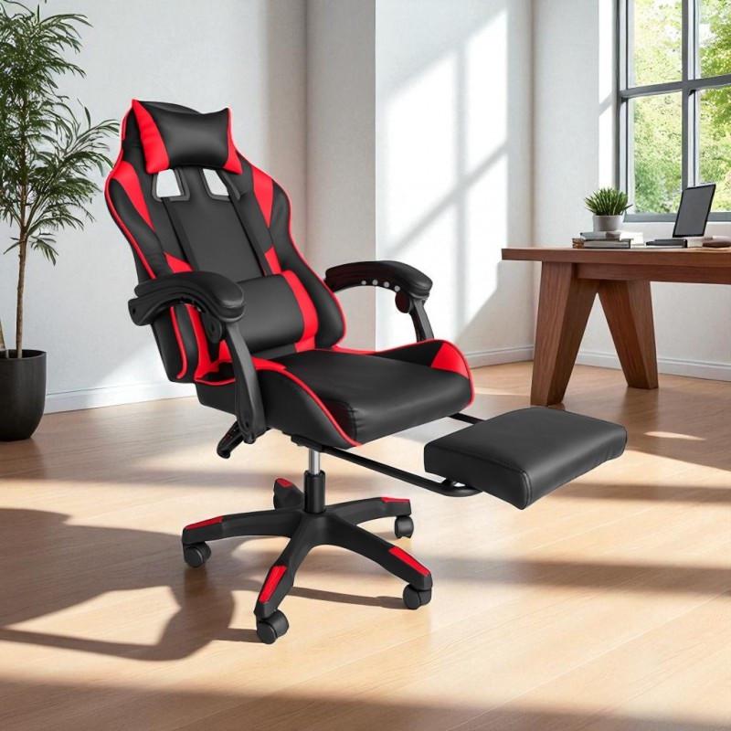 Геймерське крісло з підставкою для ніг STRIKER ONE для підлітків та дорослих Червоний (17430) - фото 8