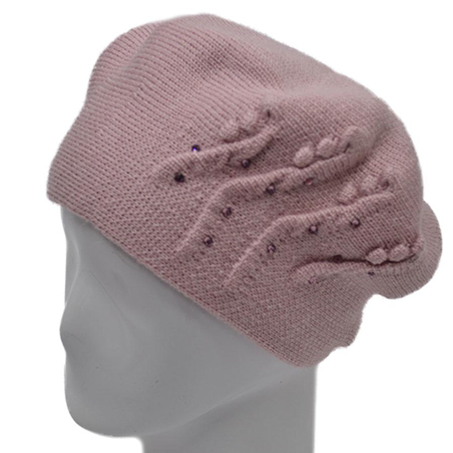 Берет шерстяной Lirus Beep Розовая Пудровый (70204)