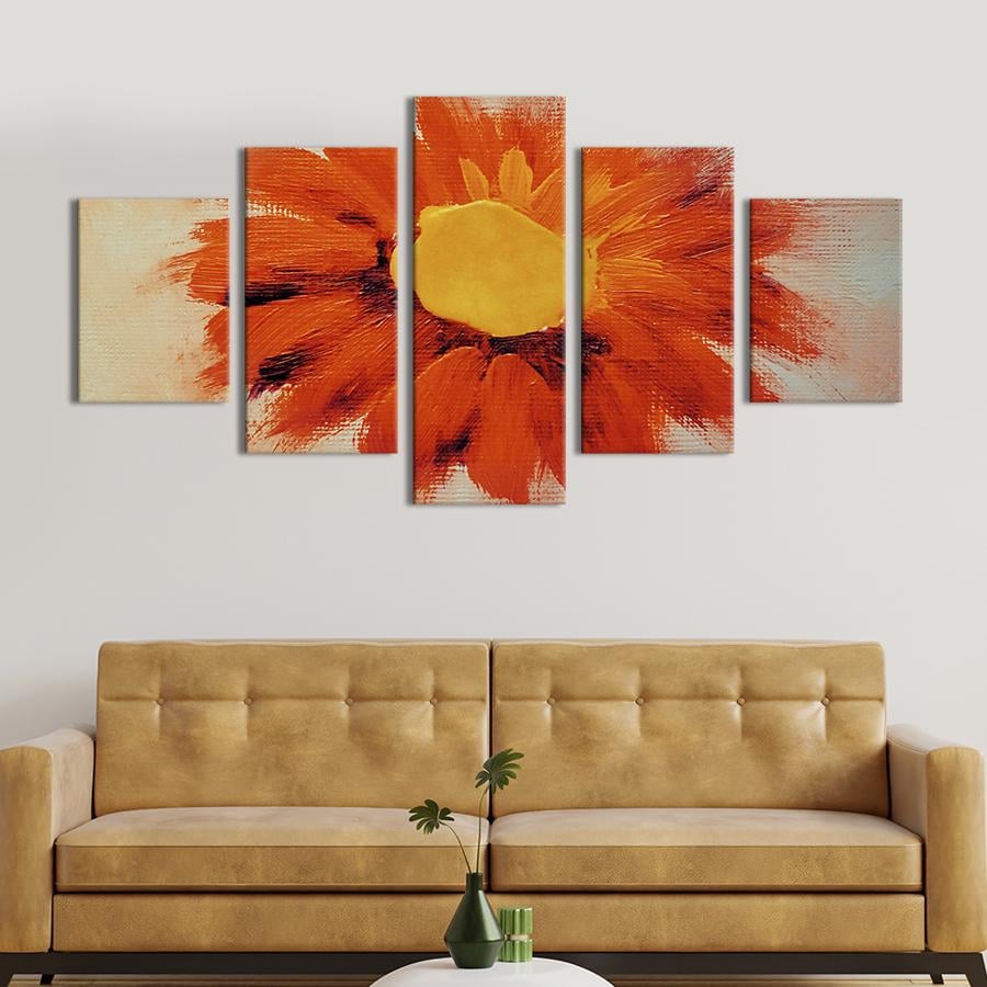 Картина на холсте Живописный красный цветок 187x94 см (826-52)