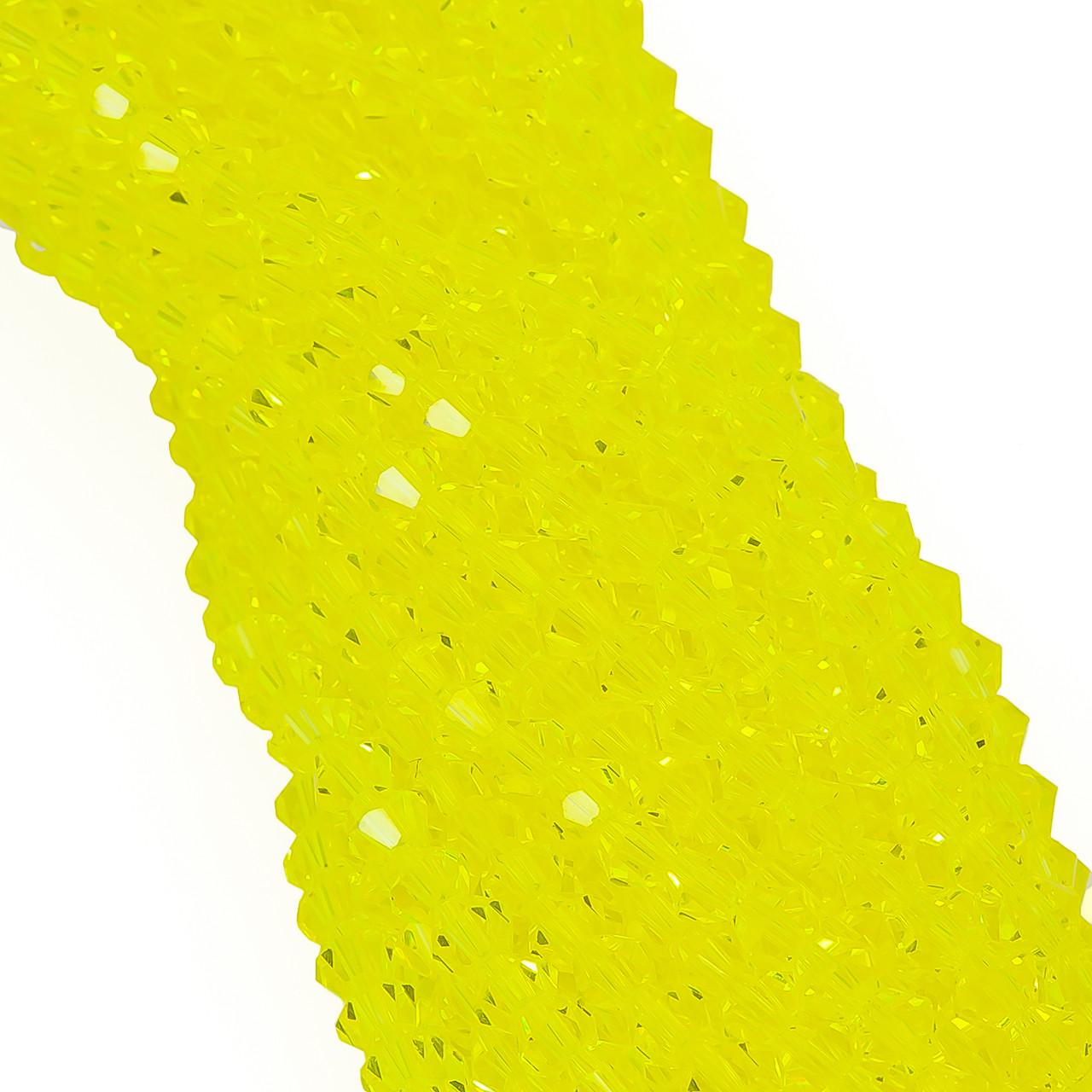 Бусины хрустальные Биконус 4х4,2 мм 95 шт. Цитрин (БИ0004к17)